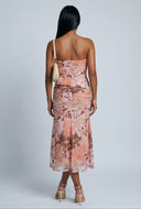 Floral Strapless Midi Dress