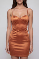 Mercy Satin Sweetheart Bustier Mini Dress