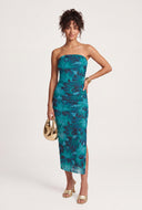 Floral Strapless Maxi Dress