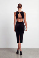 Sierra Velvet Keyhole Back Midi Dress