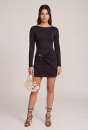 Long Sleeve Backless Mini Dress