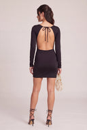 Long Sleeve Backless Mini Dress