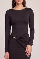 Long Sleeve Backless Mini Dress