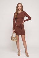 Long Sleeve Backless Mini Dress