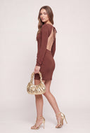 Long Sleeve Backless Mini Dress