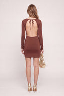 Long Sleeve Backless Mini Dress