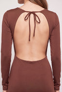 Long Sleeve Backless Mini Dress