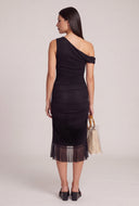 Aymmetrical Ruched Midi Dress