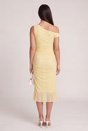 Aymmetrical Ruched Midi Dress