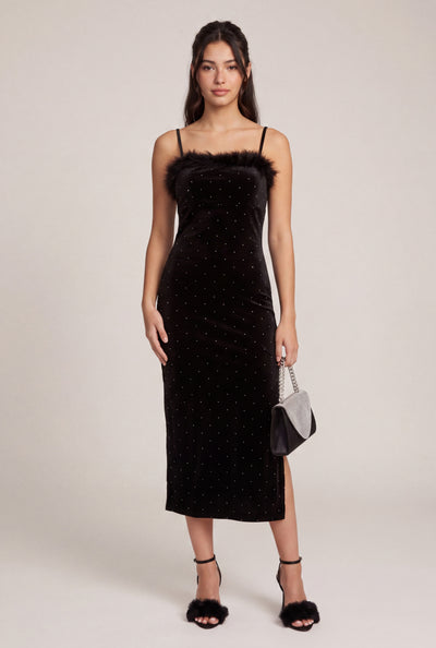Glam Velvet Midi Dress