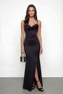 Cowl Neck Bustier Mermaid Maxi Dress