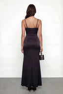 Cowl Neck Bustier Mermaid Maxi Dress