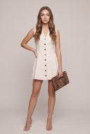 Button Front Denim Dress