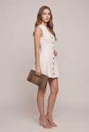 Button Front Denim Dress