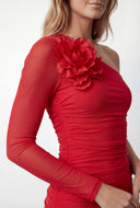 Flora One Shoulder Ruched Bodycon Dress