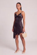 Satin Asymmetrical Slip Dress