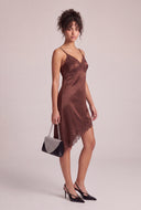 Satin Asymmetrical Slip Dress
