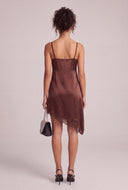 Satin Asymmetrical Slip Dress
