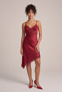 Satin Asymmetrical Slip Dress