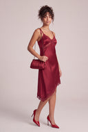 Satin Asymmetrical Slip Dress