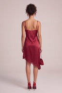 Satin Asymmetrical Slip Dress