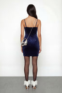 Ayra Rhinestone Velvet Bustier Bodycon Dress
