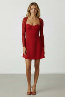 Lace Long Sleeve Sweetheart Mini Dress