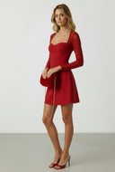 Lace Long Sleeve Sweetheart Mini Dress