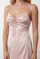 Satin Bow Front A-Line Dress