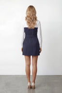 Mazie Pinstripe Color Block Belted Blazer Dress
