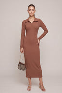 Long Sleeve Midi Polo Dress