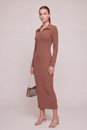 Long Sleeve Midi Polo Dress