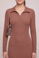 Long Sleeve Midi Polo Dress