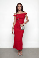 Glitter Ruched Off the Shoulder Cocktail Dress