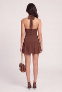 Glitter Ruffle Halter Dress
