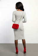 Marled Rib Knit Bodycon Sweater Dress