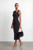 Asymmetrical Ruched Bodycon Midi Dress