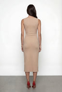 Asymmetrical Ruched Bodycon Midi Dress