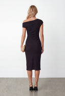 One Shoulder Textured Knit Bodycon Dress