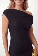 One Shoulder Textured Knit Bodycon Dress