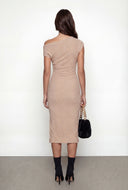 One Shoulder Textured Knit Bodycon Dress