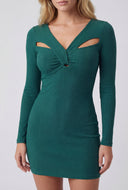Twist Front Cutout Bodycon Dress