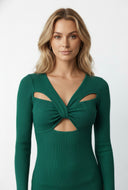 Twist Front Cutout Bodycon Dress