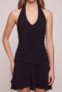 Ruffled Tiered Halter Dress