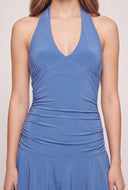 Ruffled Tiered Halter Dress