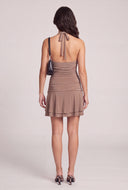 Ruffled Tiered Halter Dress