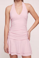 Ruffled Tiered Halter Dress