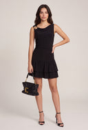 Ruched Tiered Ruffle Mini Dress