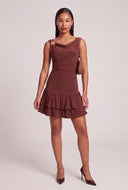 Ruched Tiered Ruffle Mini Dress