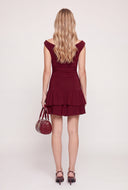 Ruched Tiered Ruffle Mini Dress